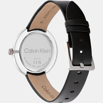 Circular Women Quartz Black Dial Analog Leather Watch 25200020