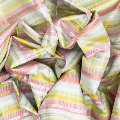 Multi Color Handloom Kanchipuram Silk Saree With Stripes