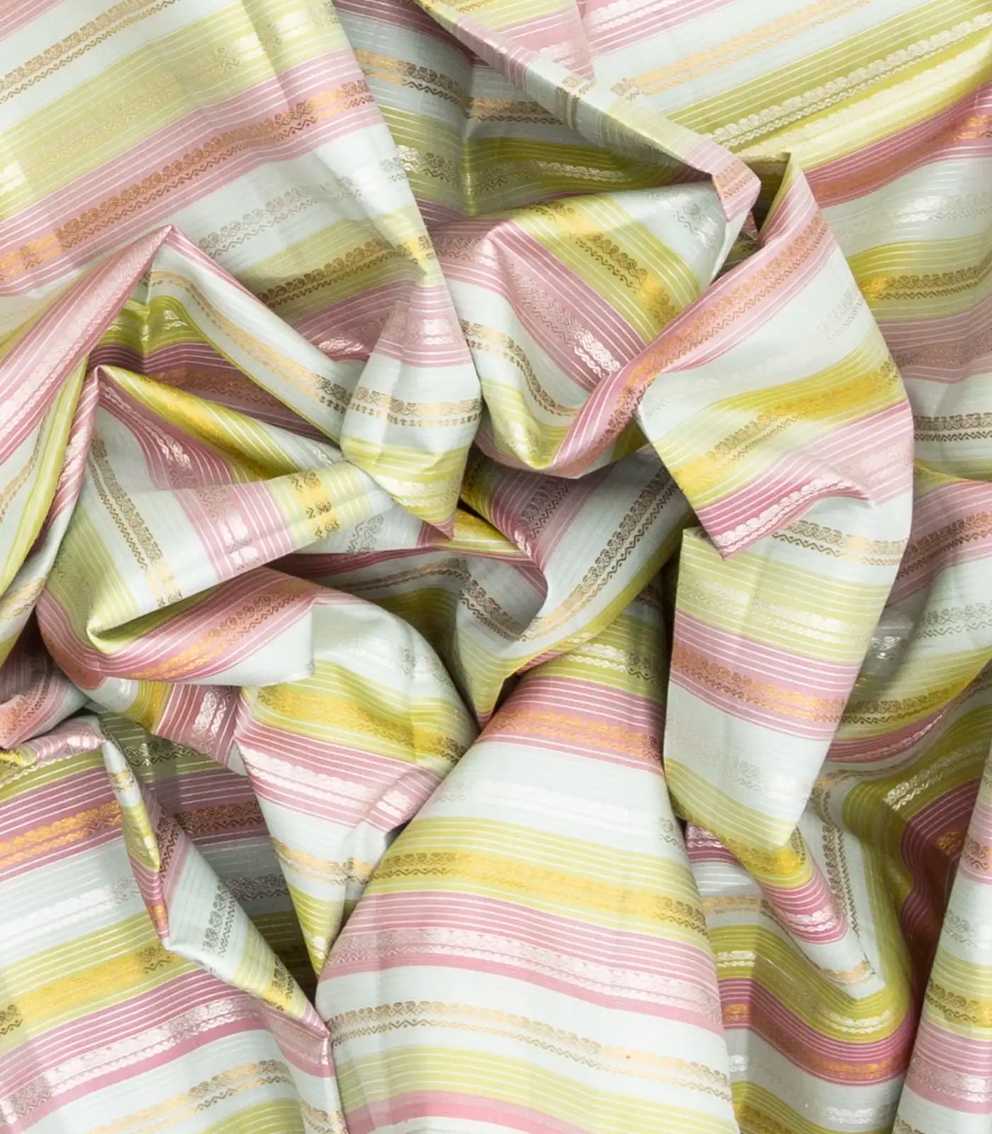 Multi Color Handloom Kanchipuram Silk Saree With Stripes