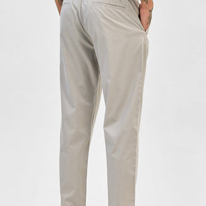 Cream Slim Fit Trousers