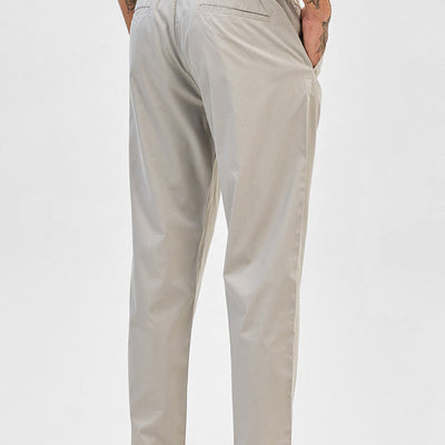 Cream Slim Fit Trousers