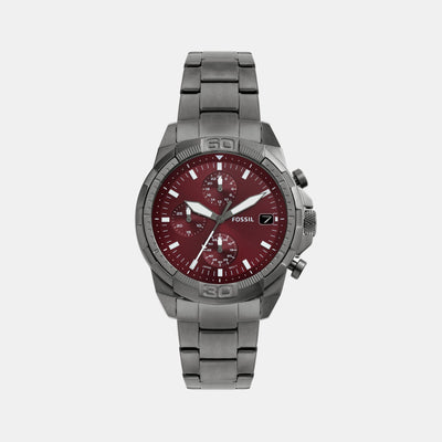 Bronson Men Quartz Smoke Dial Chronograph Stainless Steel Watch FS6017