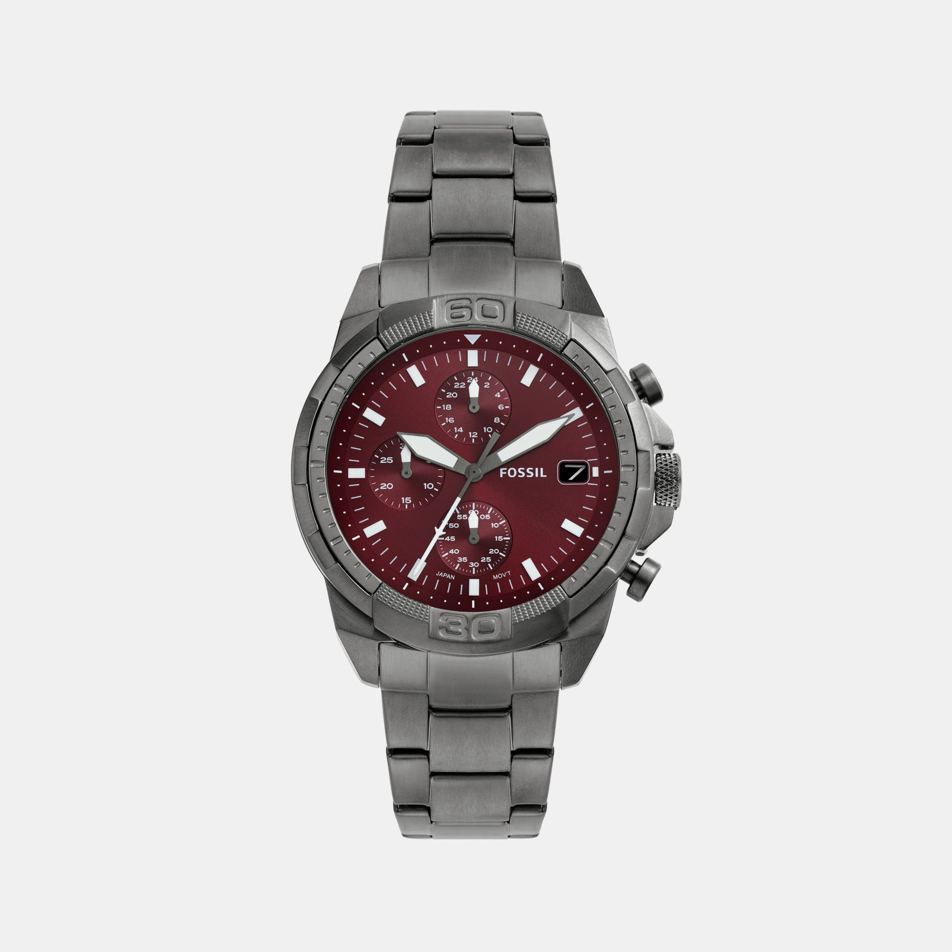 Bronson Men Quartz Smoke Dial Chronograph Stainless Steel Watch FS6017