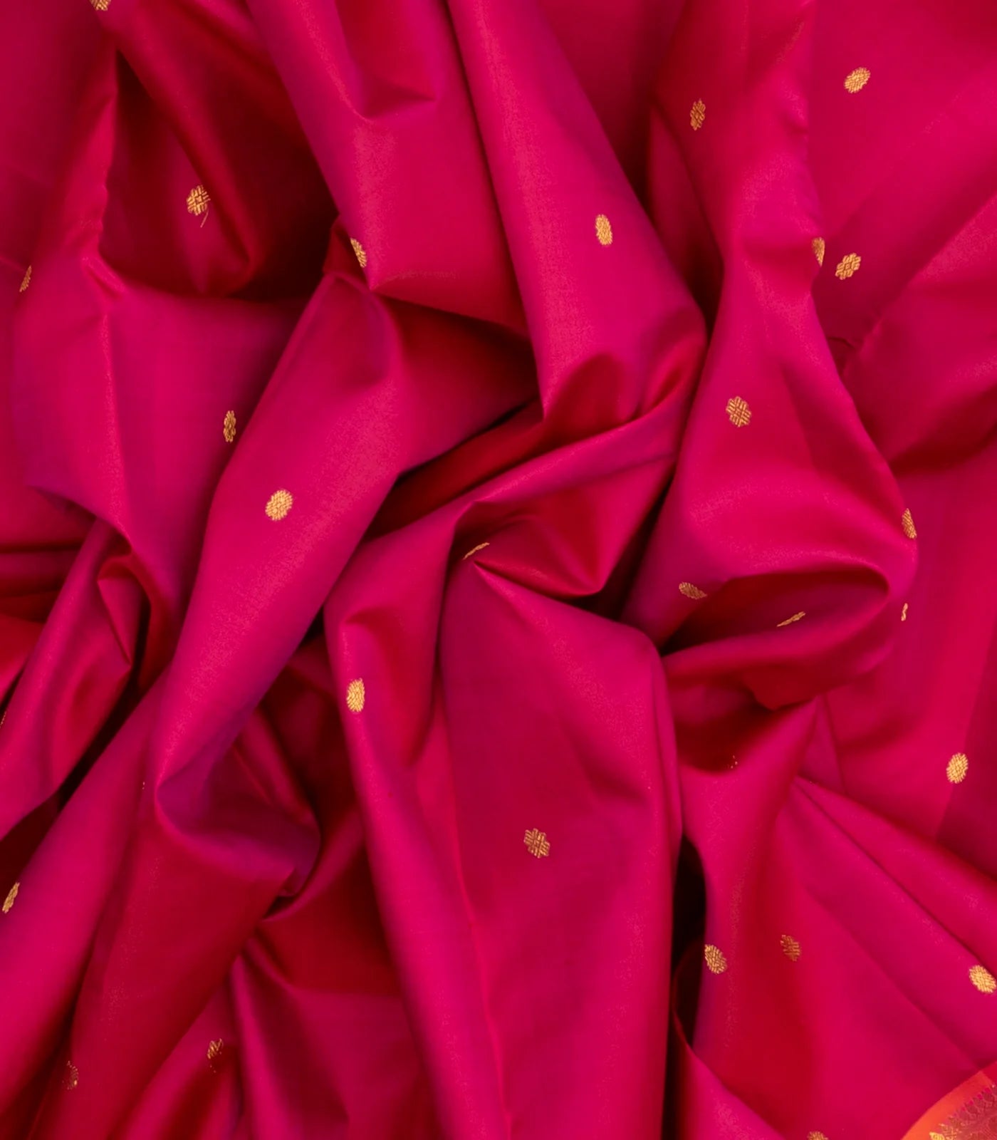 Pink Handloom Kanchipuram Silk Saree With Kamalam Buttas