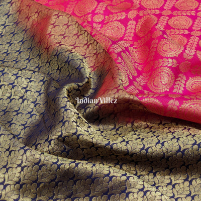 Rani Pink Pure Kanjivaram Silk Saree