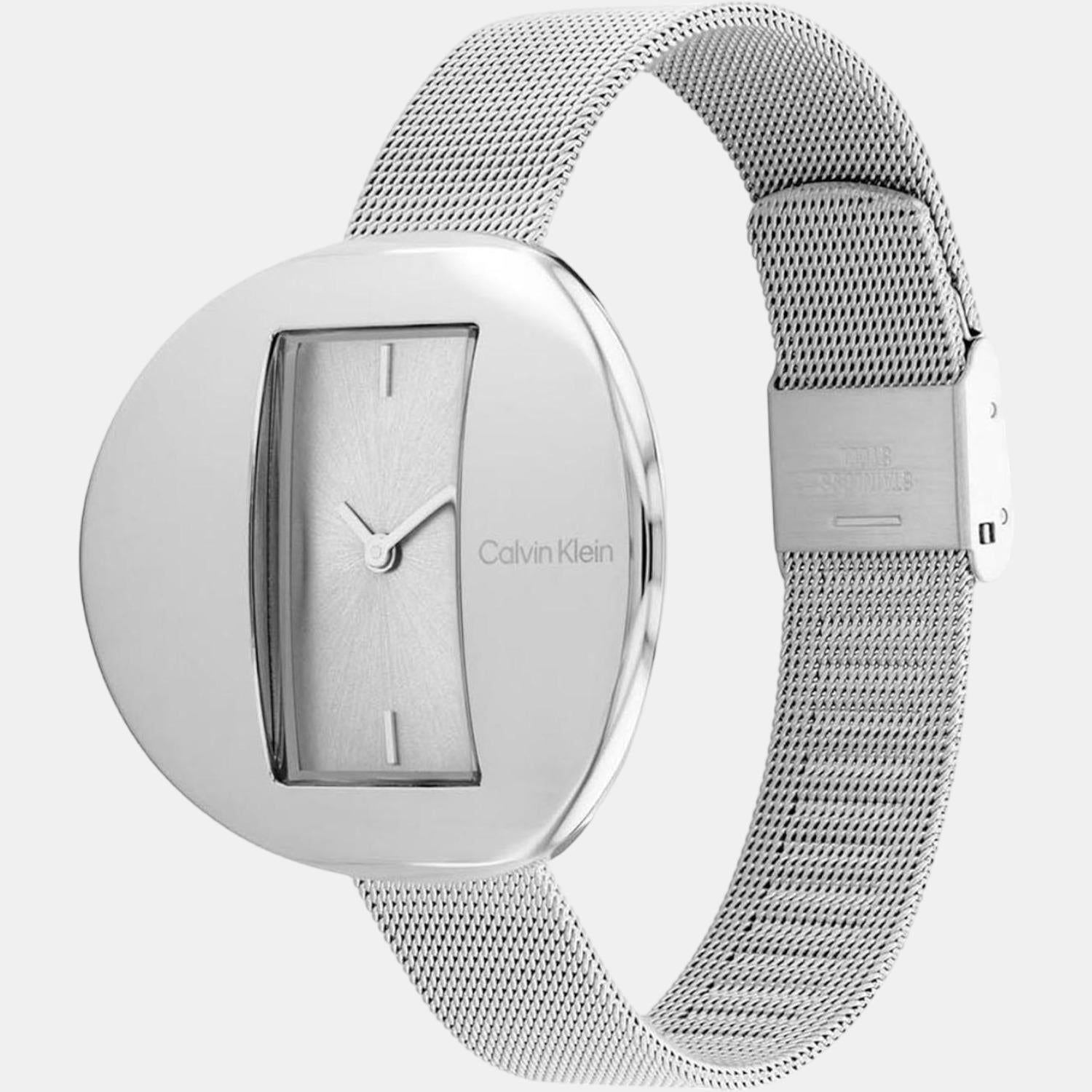 Circular Women Quartz Silver Dial Analog Stainless Steel Watch 25200016