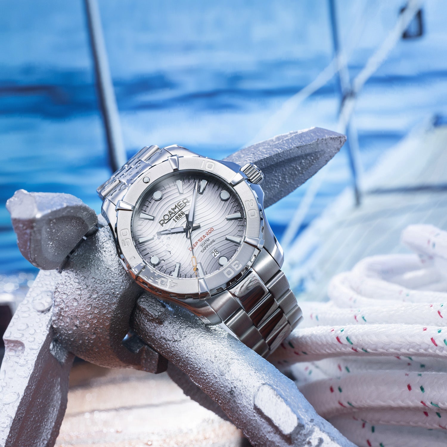 Deep Sea 200 Men Quartz Silver Dial Analog Stainless Steel Watch 860833 41 15 70