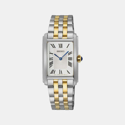 Dress Women Quartz White Dial Analog Stainless Steel Watch SWR087P1