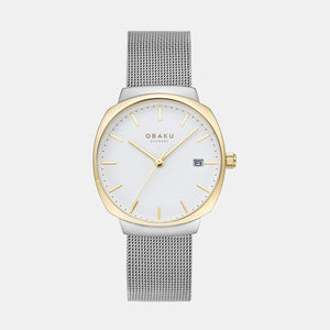 Felt Lille Women Quartz Silver Dial Analog Stainless Steel Watch V273LDFIMC