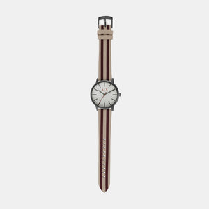 Cayde Men Quartz White Dial Analog Fabric Watch AX2759