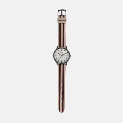 Cayde Men Quartz White Dial Analog Fabric Watch AX2759