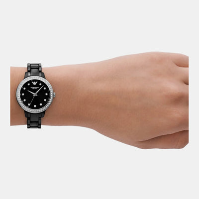 Cleo Women Quartz Black Dial Analog Ceramic Watch AR70008