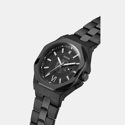 Emperor Men Quartz Black Dial Analog Stainless Steel Watch GW0573G3