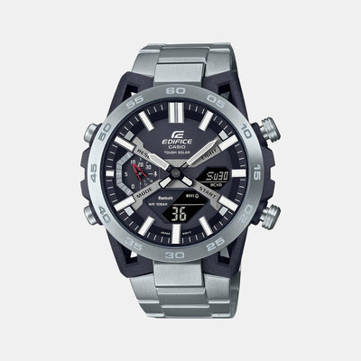 Edifice Men Quartz Black Dial Analog-Digital Stainless Steel Watch ED564
