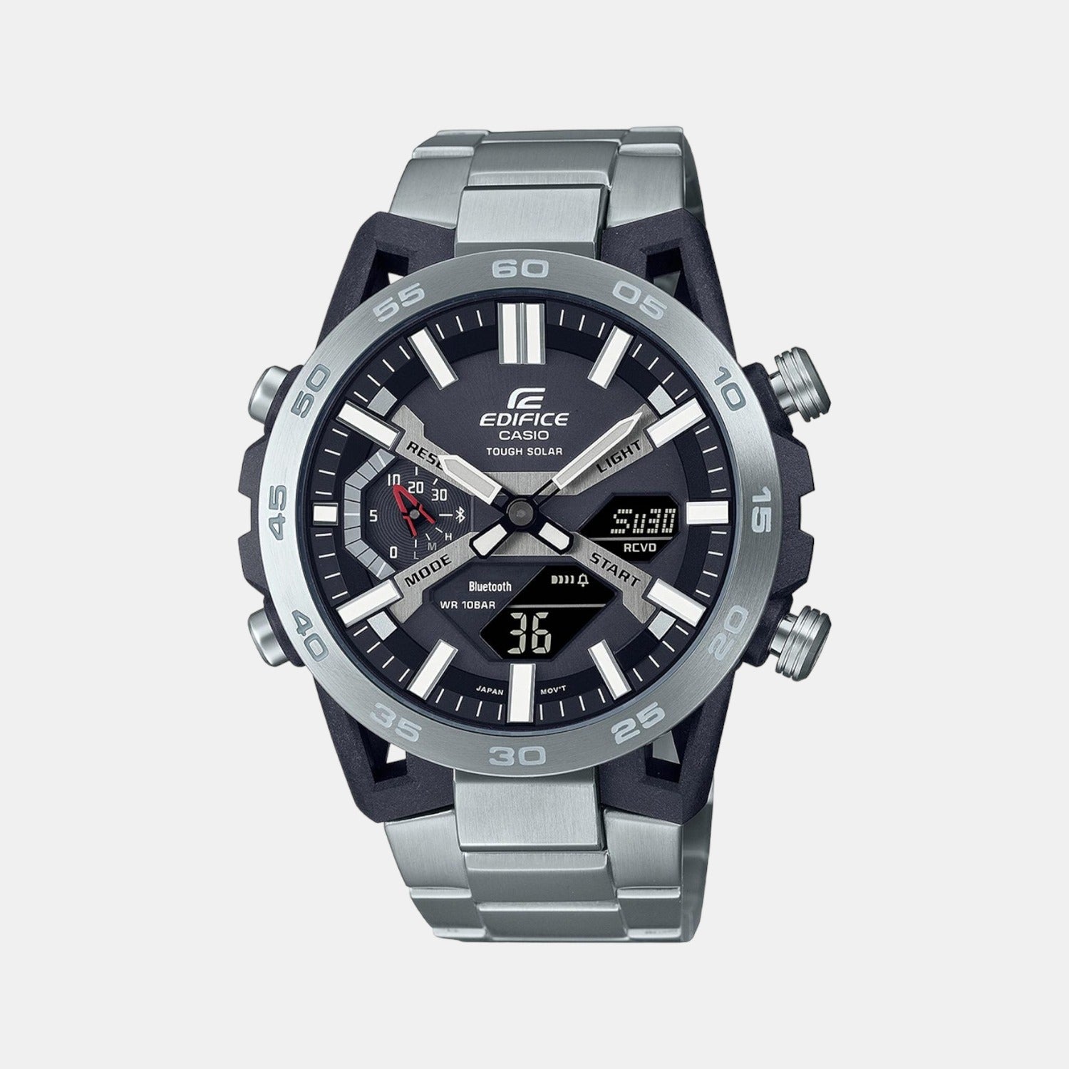 Edifice Men Quartz Black Dial Analog-Digital Stainless Steel Watch ED564