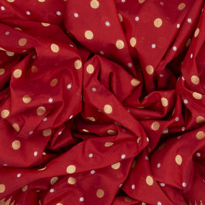 Crimson Handwoven Banarasi Silk Saree With Floral Motifs