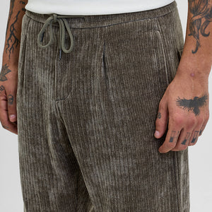 Olive Corduroy Relaxed Fit Trousers
