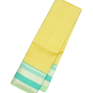 Light Green Handloom Kanchipuram Silk Saree With Zari Stripes