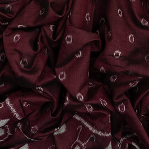 Maroon Handloom Orissa Cotton Saree With Tie & Dye Motifs