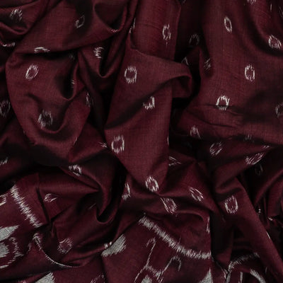 Maroon Handloom Orissa Cotton Saree With Tie & Dye Motifs