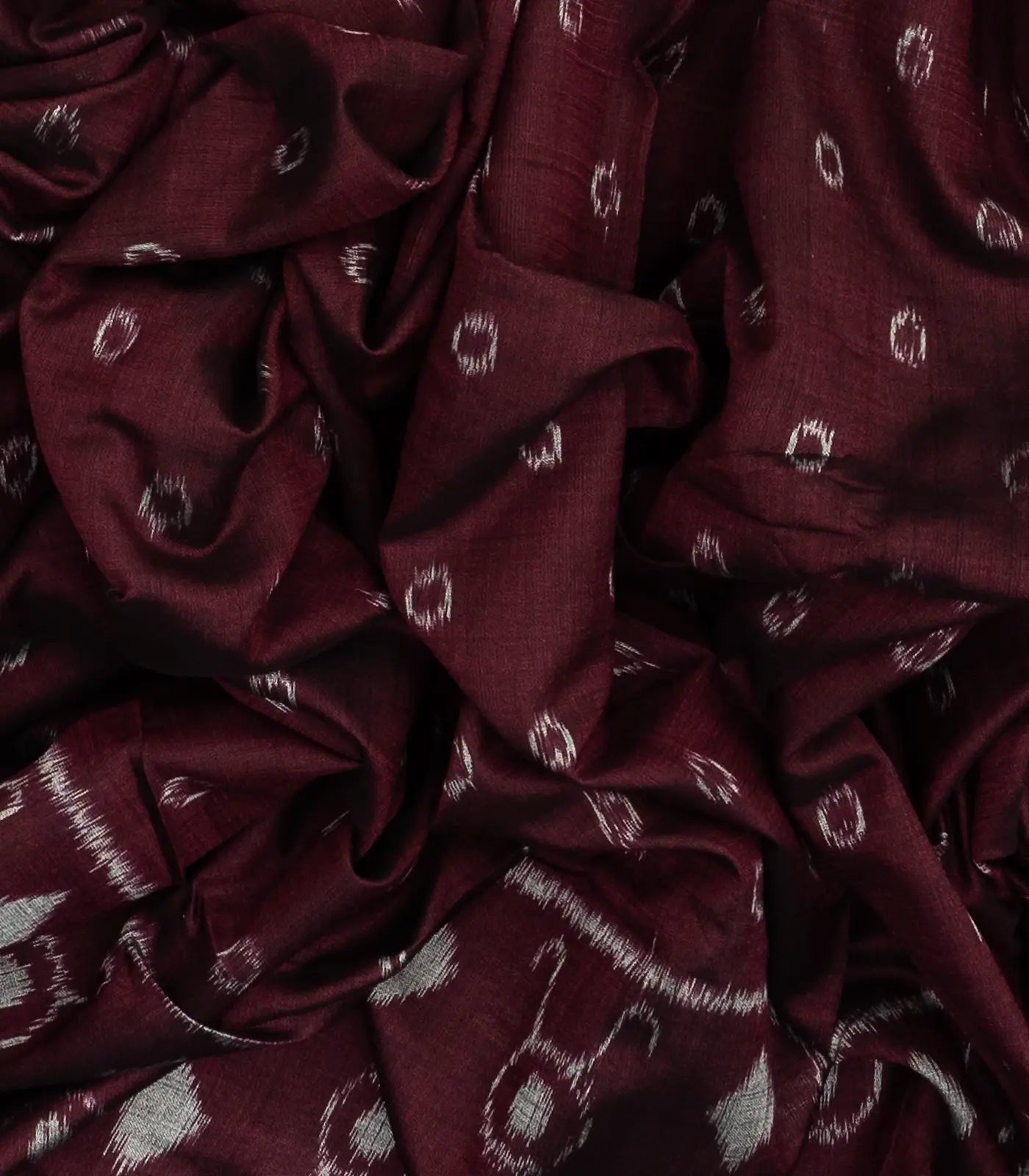 Maroon Handloom Orissa Cotton Saree With Tie & Dye Motifs