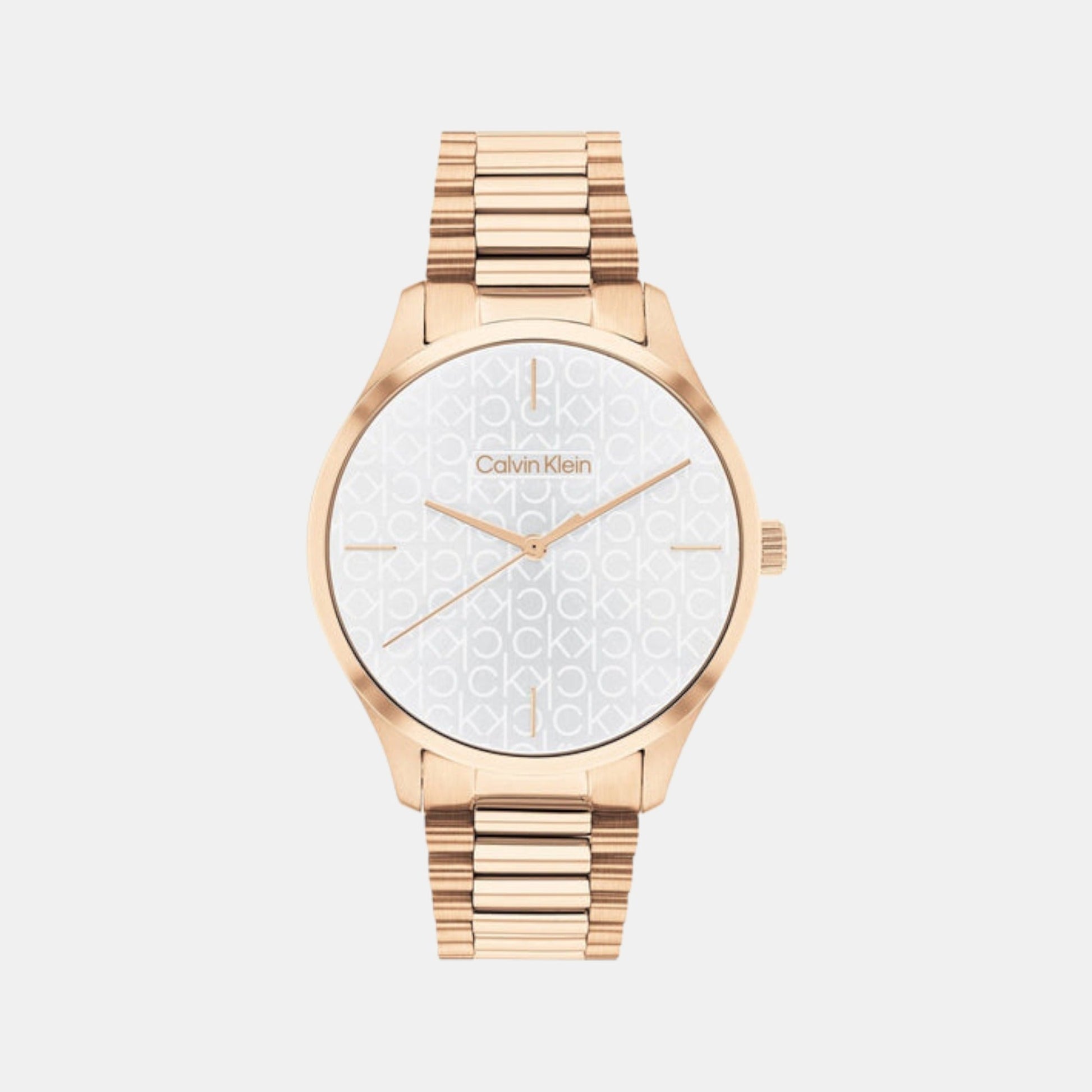 Ck Iconic Unisex Quartz White Dial Analog Stainless Steel Watch 25200313