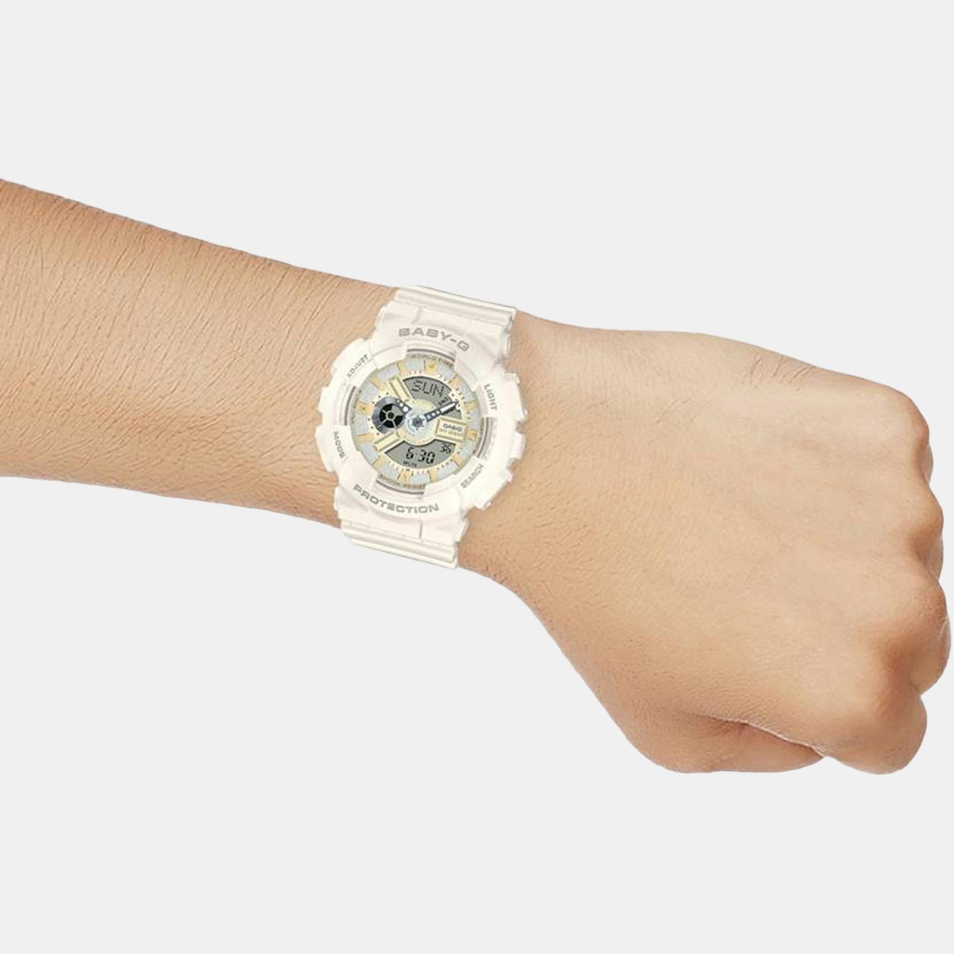 Baby-G Men Quartz White Dial Analog-Digital Resin Watch B228