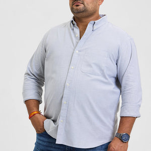 Light Grey Button Down Regular Fit Shirt
