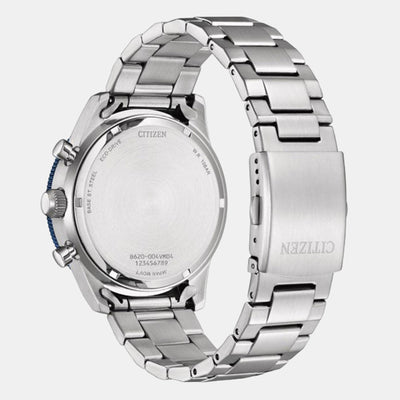 Eco-Drive Men Eco-Drive White Dial Chronograph Stainless Steel Watch CA4554-84H