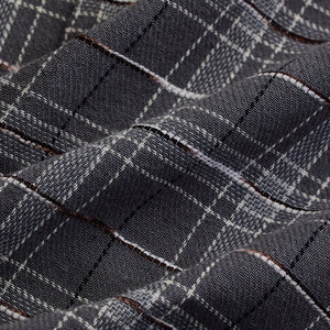 Grey Slub Textured Checks Shirt