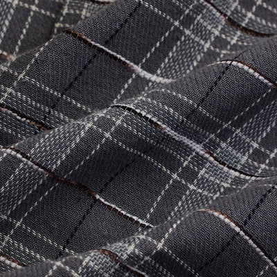 Grey Slub Textured Checks Shirt