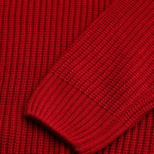 Red Fisherman Knit Sweater