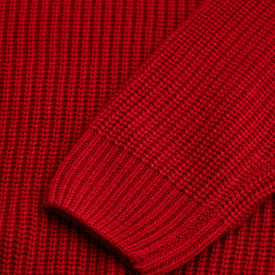 Red Fisherman Knit Sweater