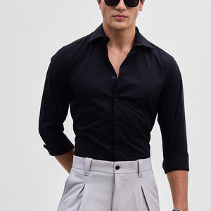 Black Slim Fit Stretch Shirt