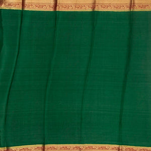 Crimson Mysore Crepe Silk Saree With Floral Motifs & Contrast Border