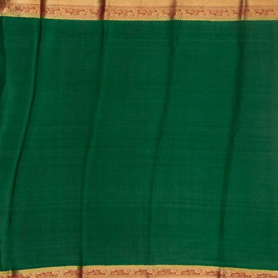 Crimson Mysore Crepe Silk Saree With Floral Motifs & Contrast Border