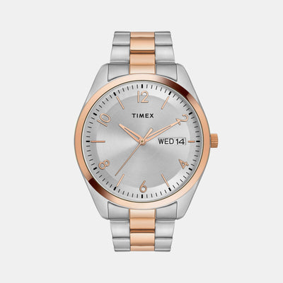 Classics Men Quartz Silver Dial Analog Stainless Steel Watch TWTG10405