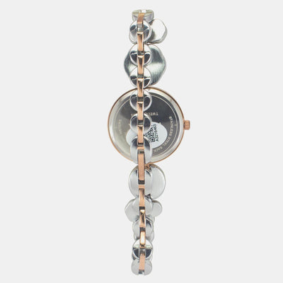 Fria Women Quartz Silver Dial Analog Brass Watch TWEL17002
