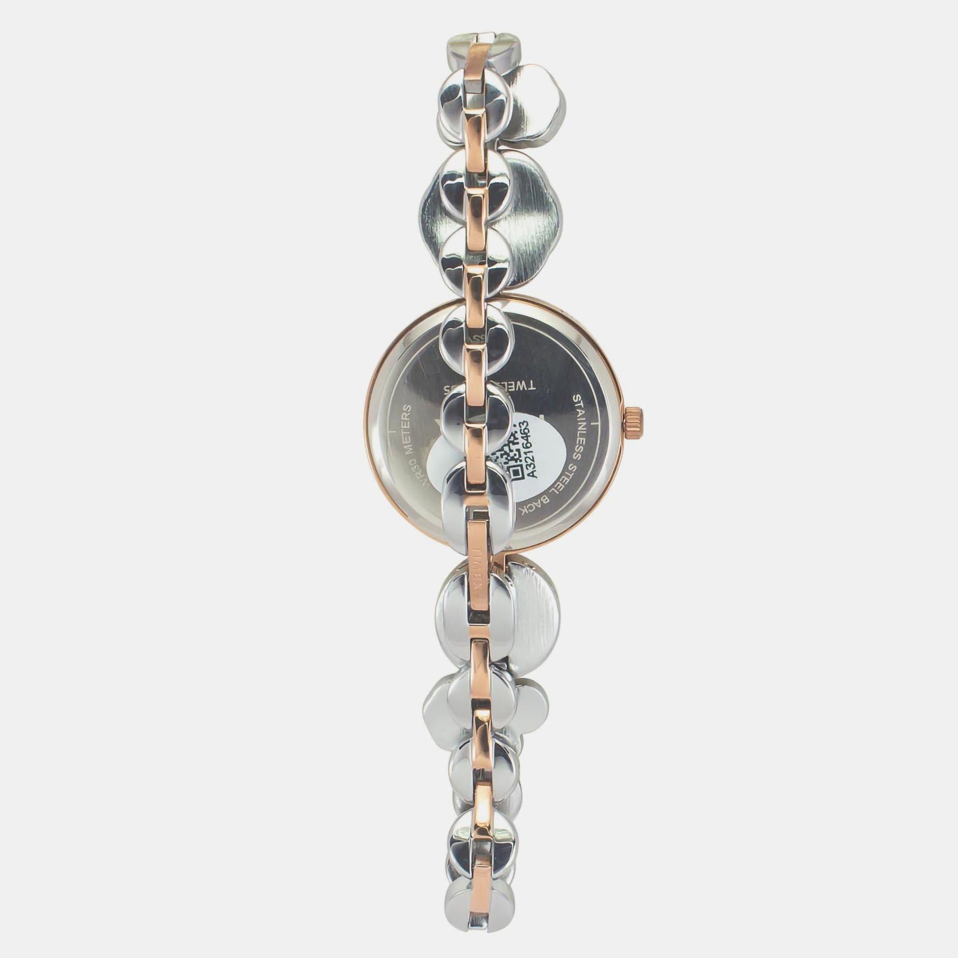 Fria Women Quartz Silver Dial Analog Brass Watch TWEL17002