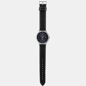 Enticer Men Quartz Black Dial Analog Leather Watch A2055