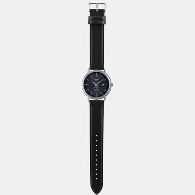 Enticer Men Quartz Black Dial Analog Leather Watch A2055