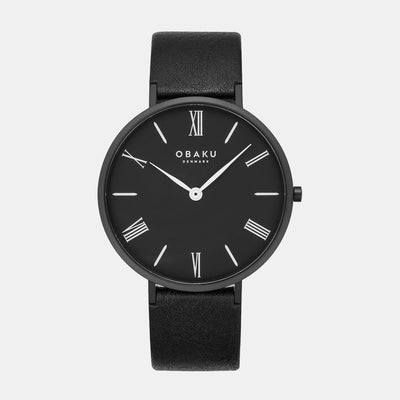 Folie Ebony Men Quartz Black Dial Analog Leather Watch V283GXBBRB
