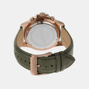 Everest Men Quartz Two Tone Dial Chronograph Leather Watch MK9090