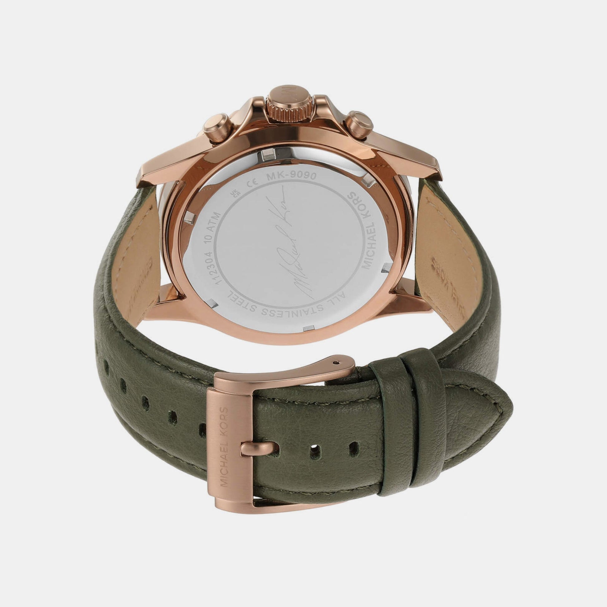 Everest Men Quartz Two Tone Dial Chronograph Leather Watch MK9090