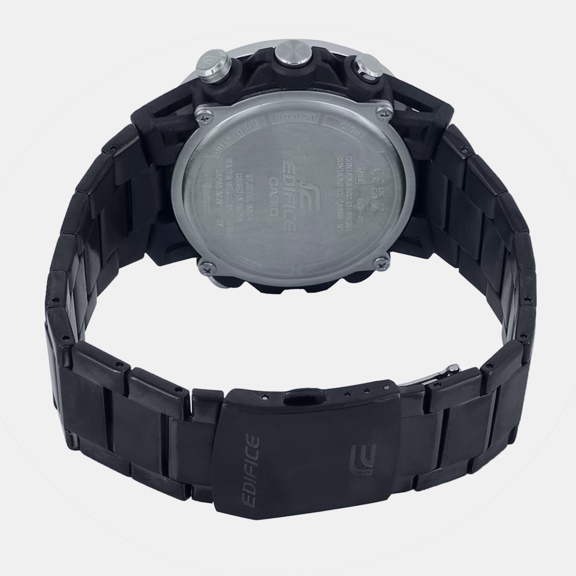 Edifice Men Quartz Black Dial Analog-Digital Stainless Steel Watch ED576