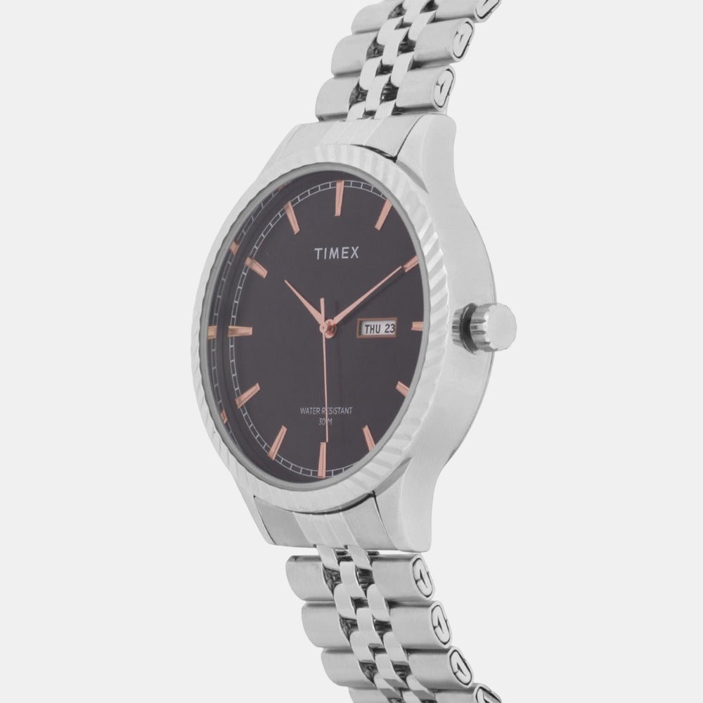 Classics Men Quartz Black Dial Analog Stainless Steel Watch TW0TG7500