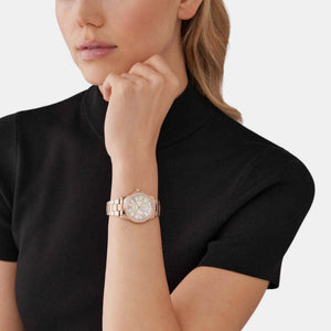 Everest Women Quartz White Dial Analog Stainless Steel Watch MK7364