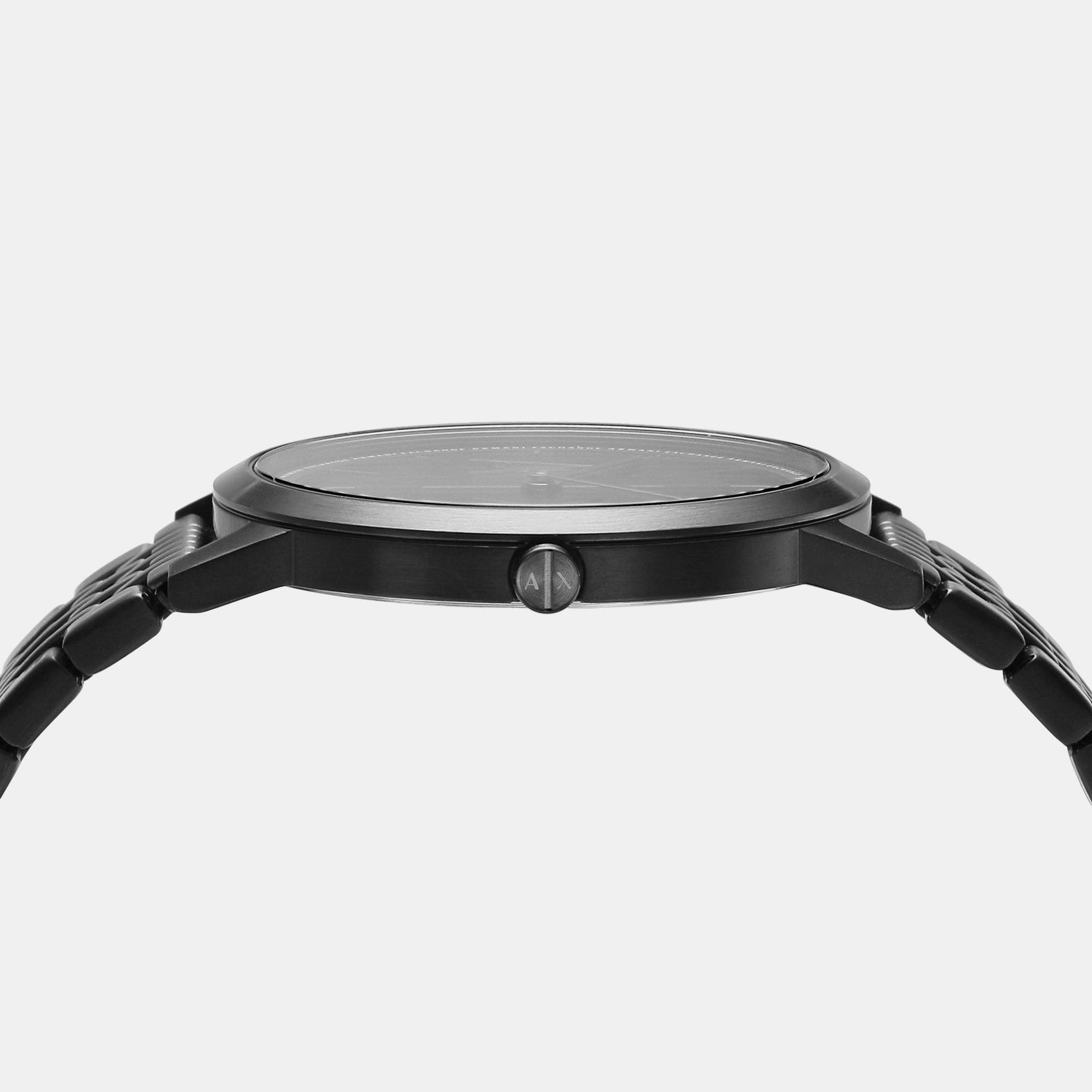 Dale Men Quartz Black Dial Analog Stainless Steel Watch AX2872