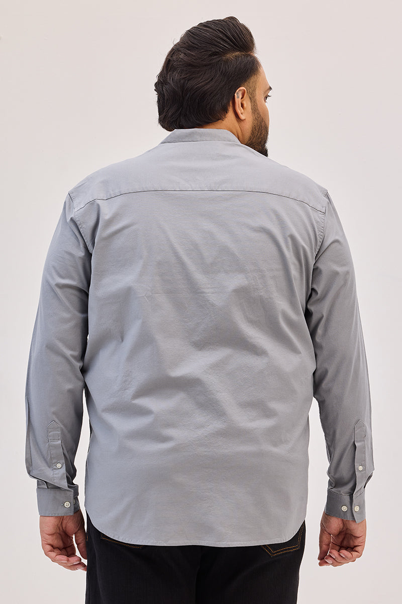 Light Grey Mandarin Shirt