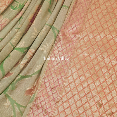 Flower Motif Banarasi Khaddi Georgette Saree